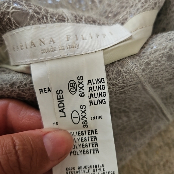 Fabiana Filippi Womens Green Gray Capo Reversible Shearling Designer Vest XXS - Picture 11 of 16